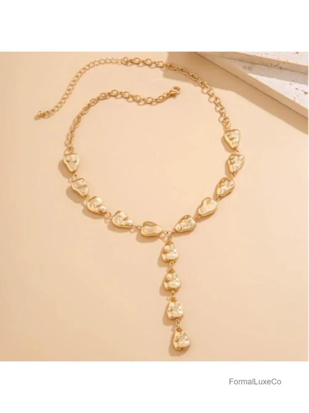 Vintage Baroque Y Necklace Geometric Teardrop Lariat Waterdrop Statement Jewelry